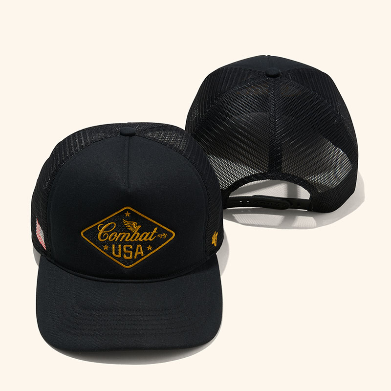 Combat MFG Steel Horses USA Patch '47 Hat, Black