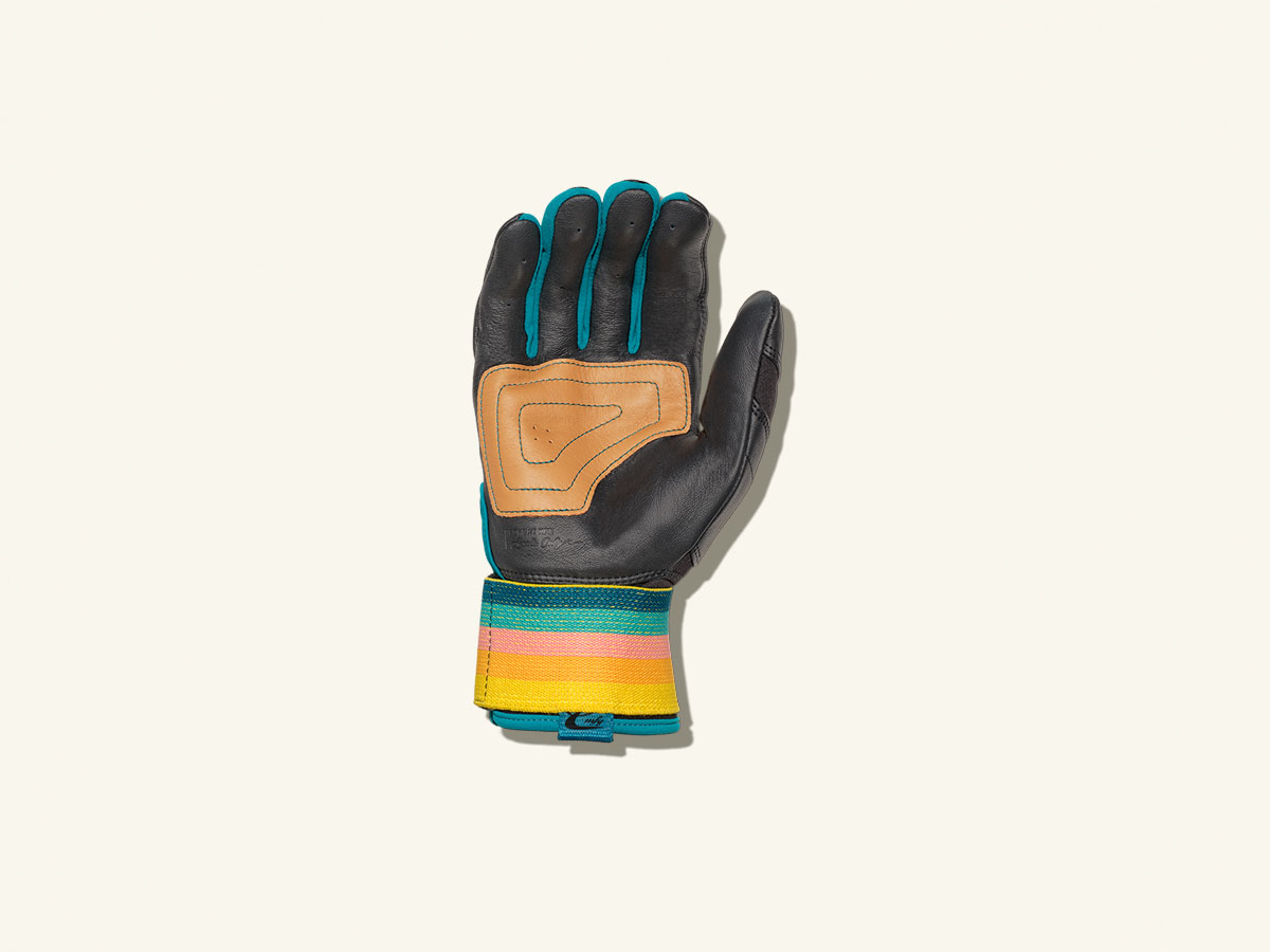 COMBAT MFG Coastal Collective Long Strap Batting Gloves, Black, Adult XS