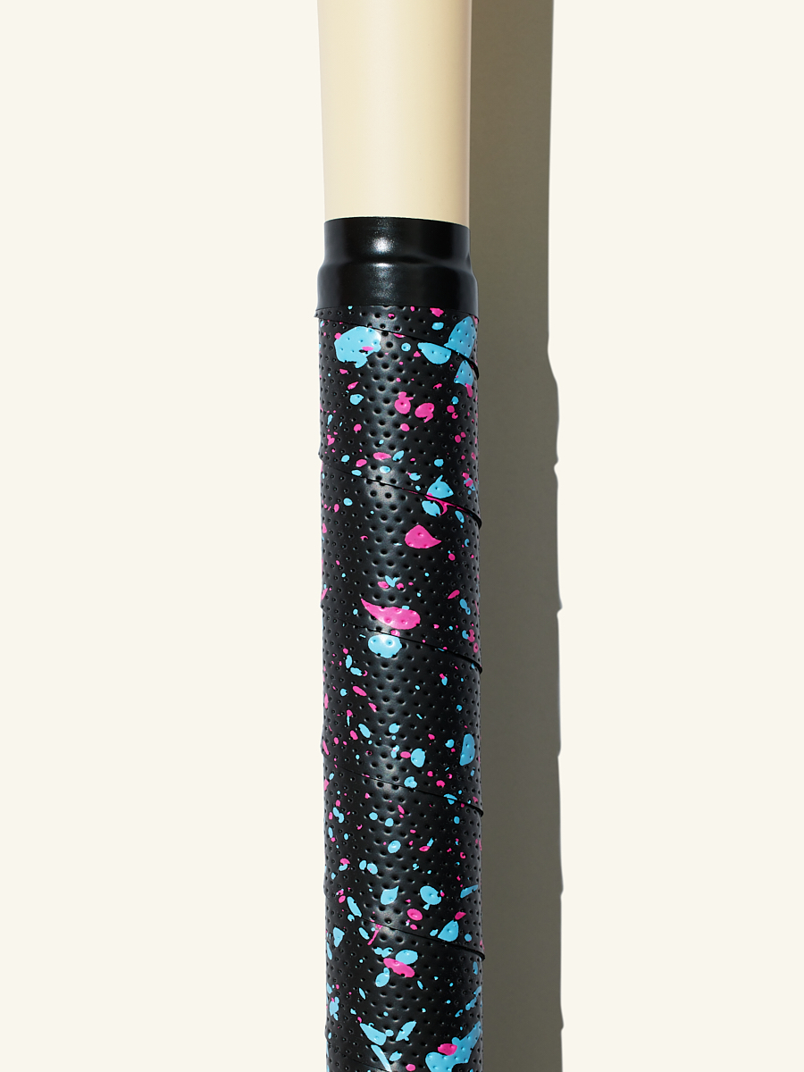 COMBAT MFG Country Club Ultra-Perforated Bat Grip, 1.2mm, Black/Pink Splatter