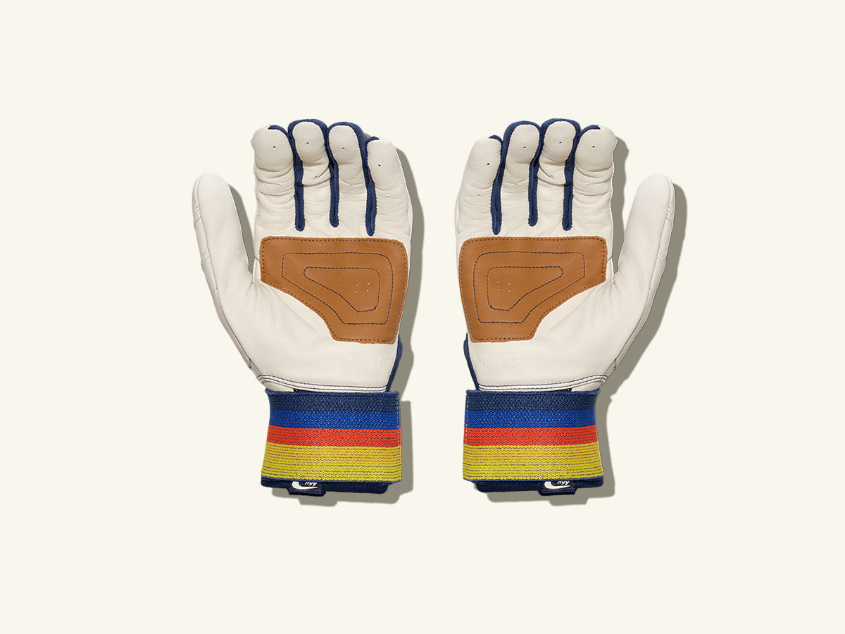 COMBAT MFG Coastal Collective Long Strap Batting Gloves, Cream, Adult XS