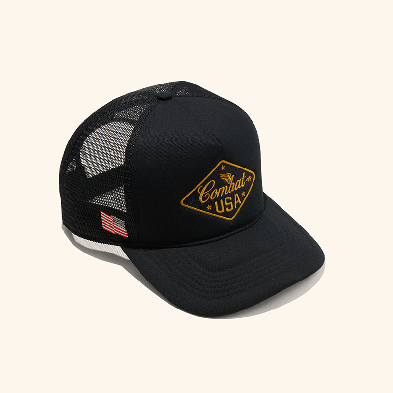 Combat MFG Steel Horses USA Patch '47 Hat, Black