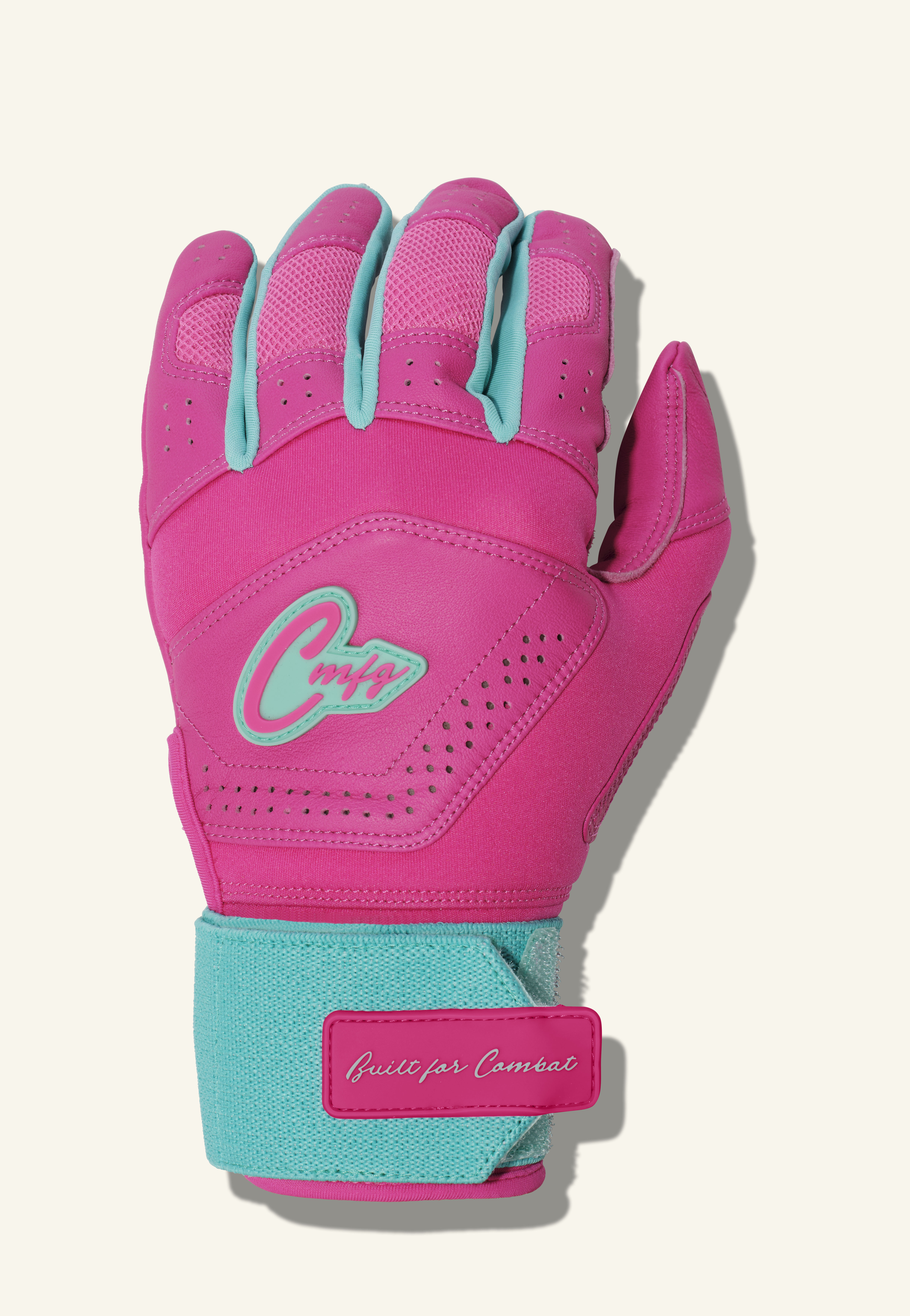 COMBAT MFG Yin Yang Long Strap Batting Gloves, Mint/Pink, XX-Large