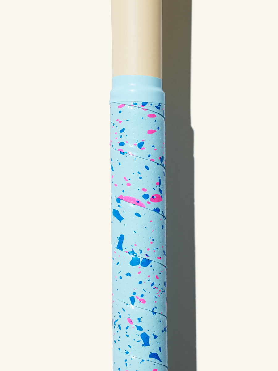 COMBAT MFG Country Club Ultra-Perforated Bat Grip, 1.2mm, Blue/Pink Splatter
