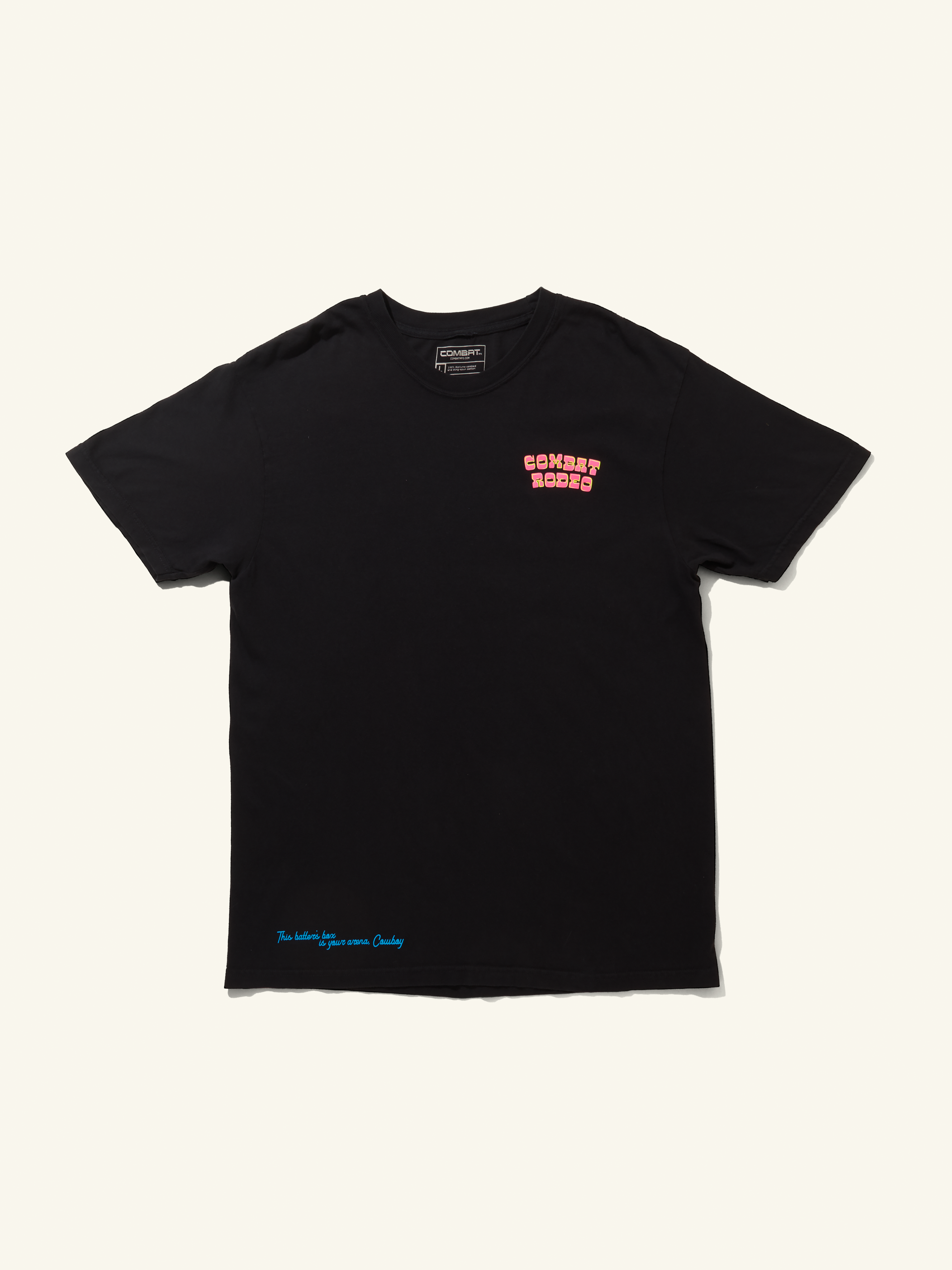 Combat MFG Neon Bull Outline Tee, Black