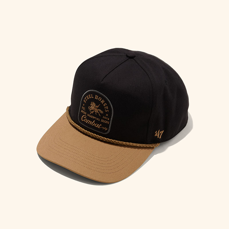 Combat MFG Steel Horses Patch '47 Hat, Black/Tan