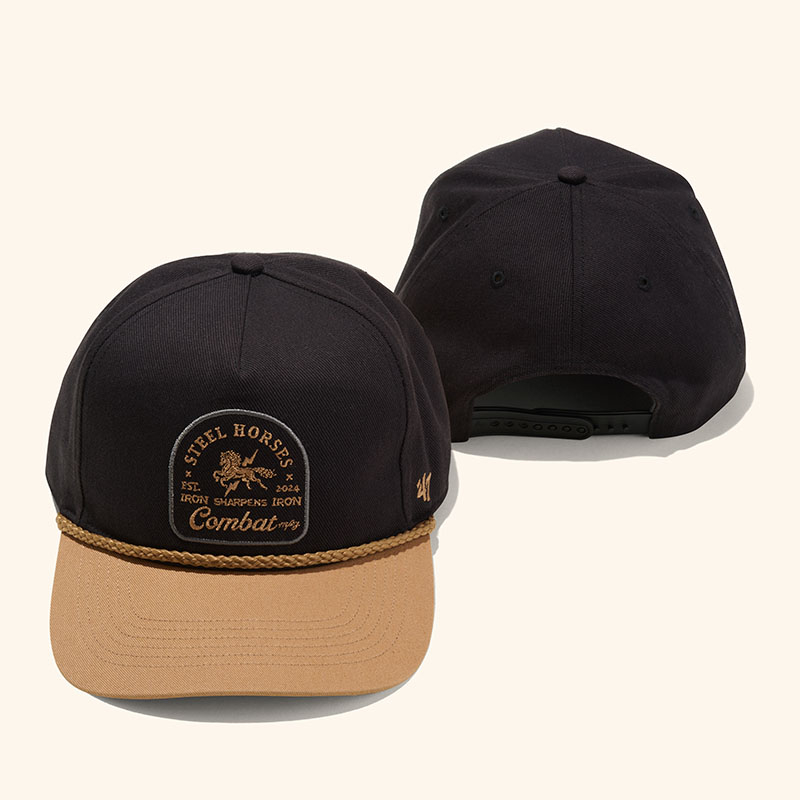Combat MFG Steel Horses Patch '47 Hat, Black/Tan