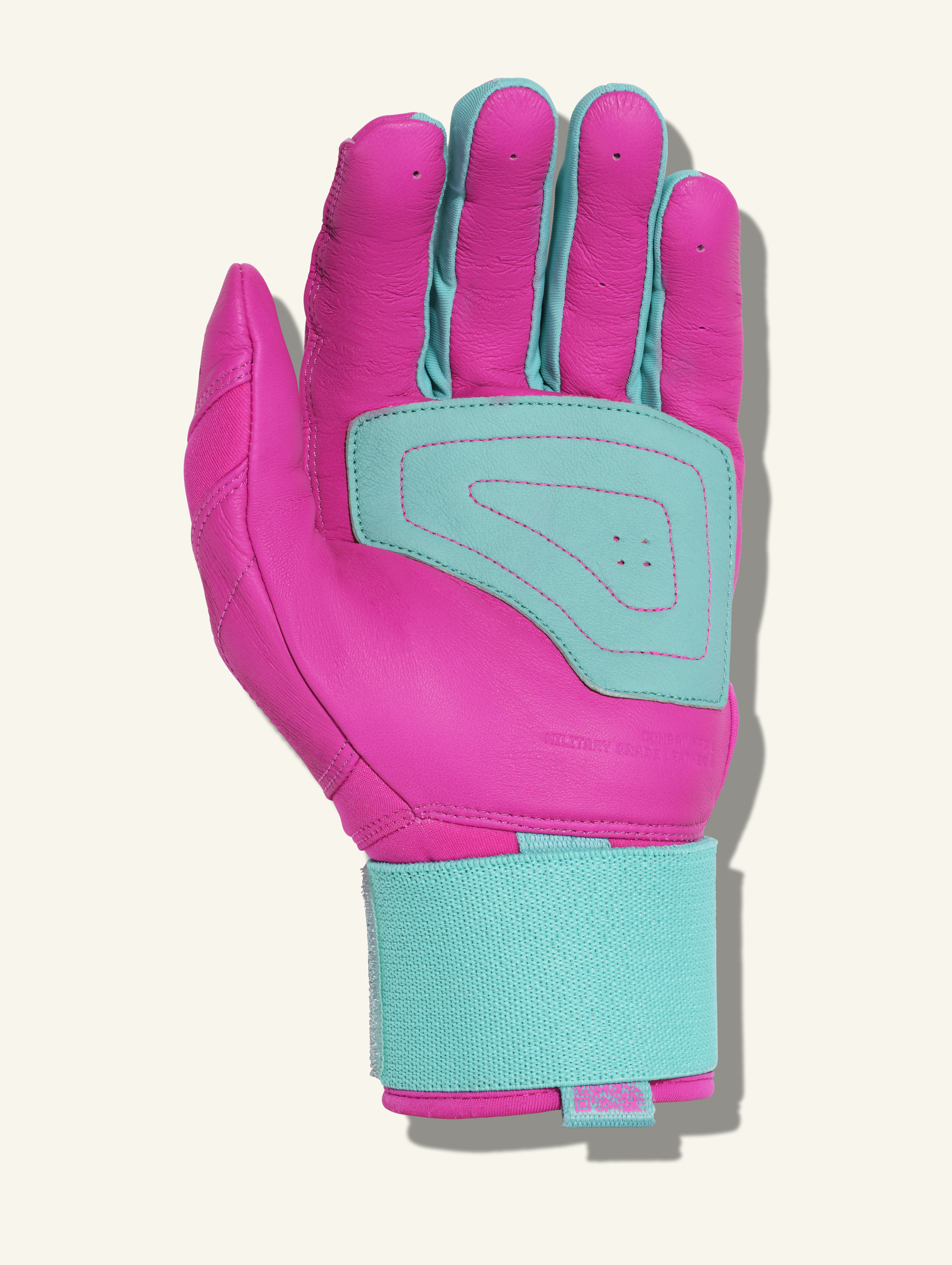 COMBAT MFG Yin Yang Long Strap Batting Gloves, Mint/Pink, XX-Large