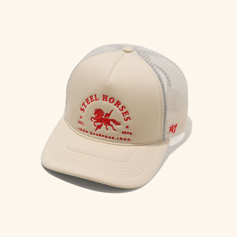 Combat MFG Steel Horses Patch '47 Hat, Cream