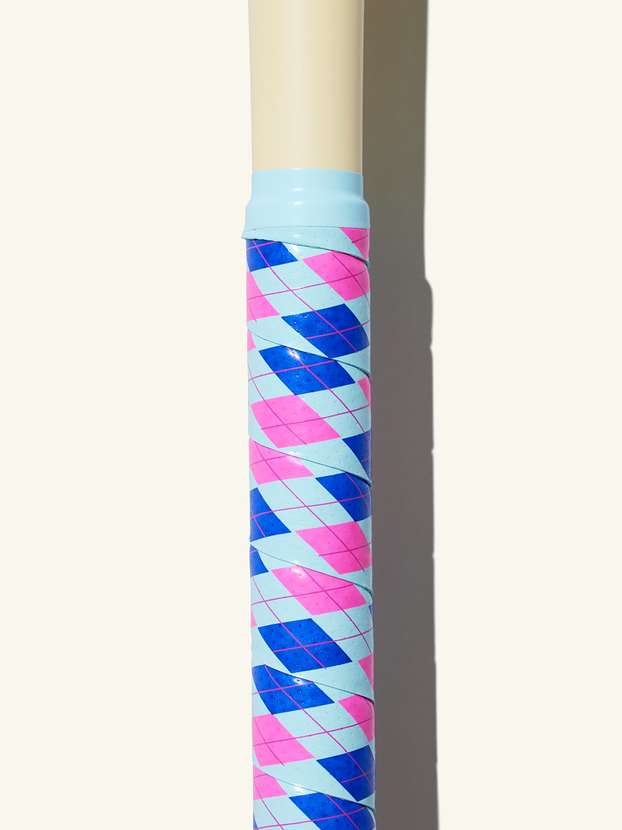 COMBAT MFG Country Club Ultra-Perforated Bat Grip, 1.2mm, Blue/Pink Argyle