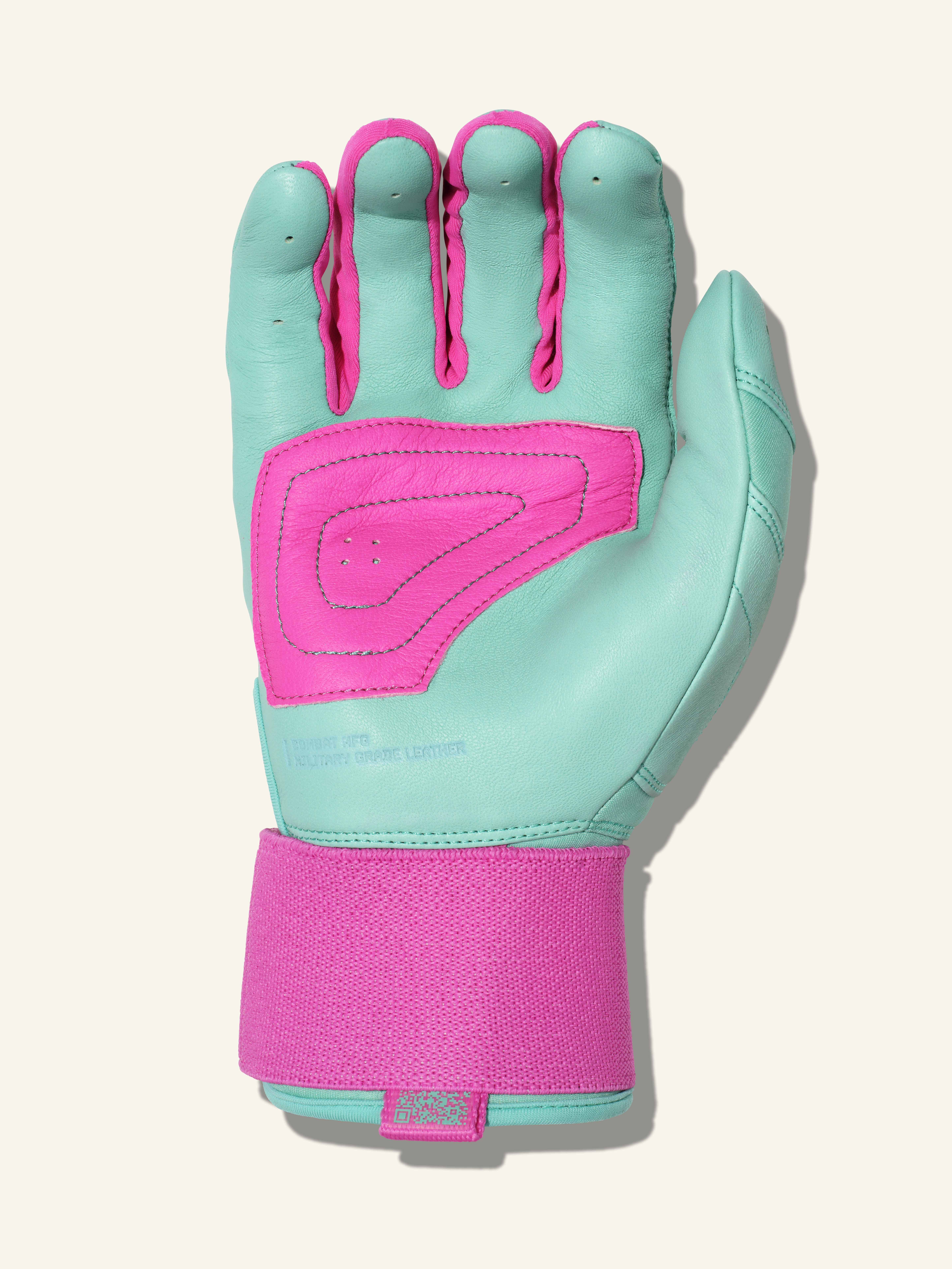 COMBAT MFG Yin Yang Long Strap Batting Gloves, Mint/Pink, XX-Large