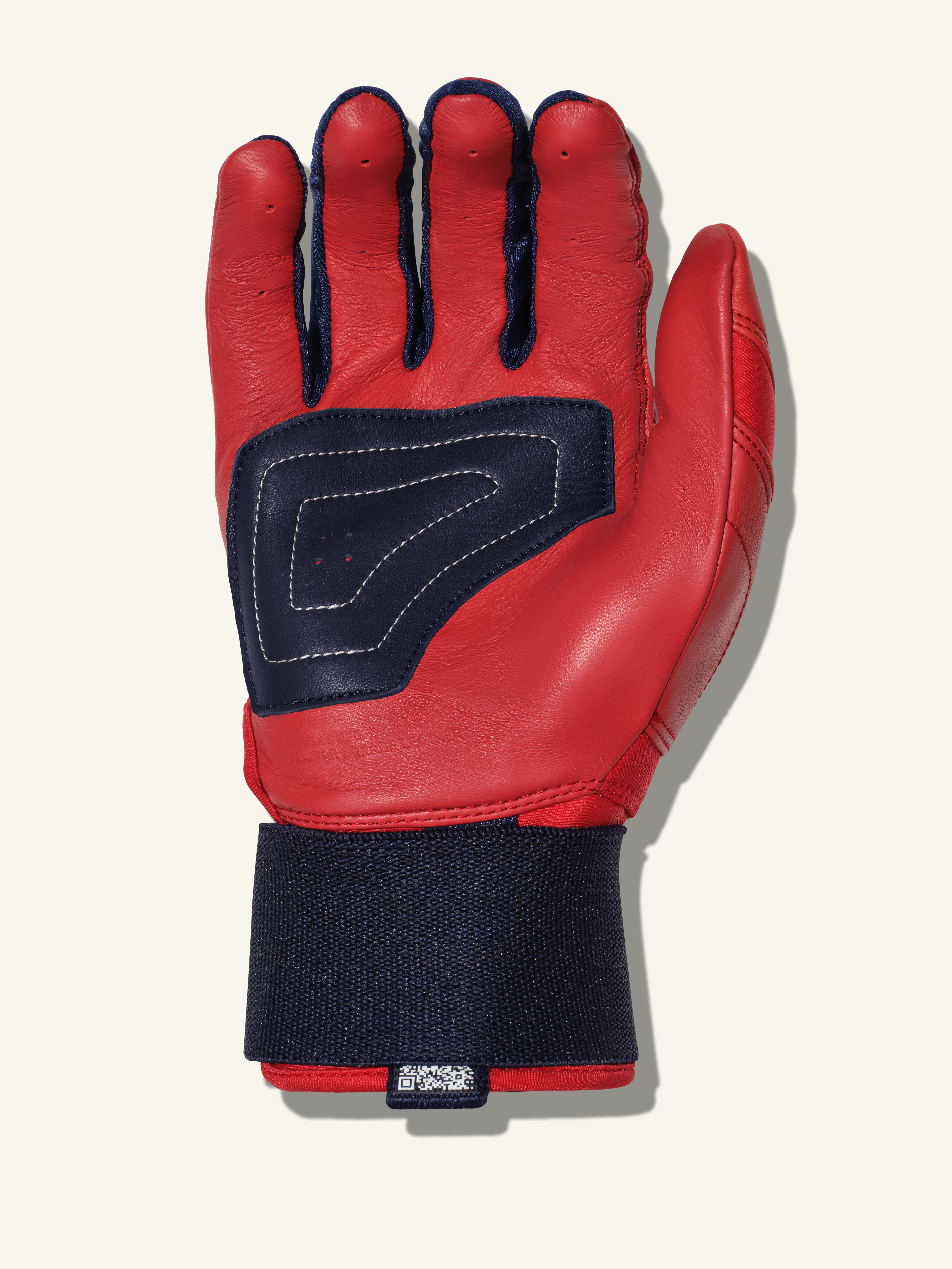 COMBAT MFG Yin Yang Long Strap Batting Gloves, Navy/Red, X-Small