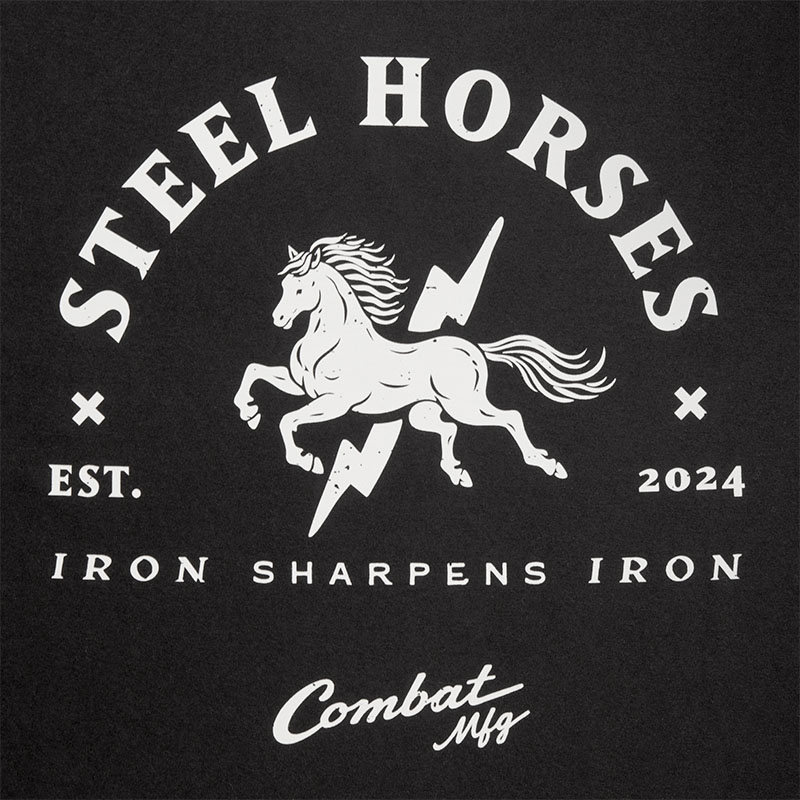 COMBAT MFG Steel Horses Tee, Everyday Road Grit